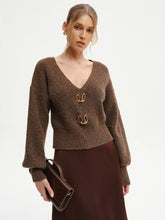 Wool-Blend V-Neck Sweater